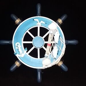 9" Nautical Decor Nautical Boat Steering Beach Wooden Ship Wheel Rudder Wall.